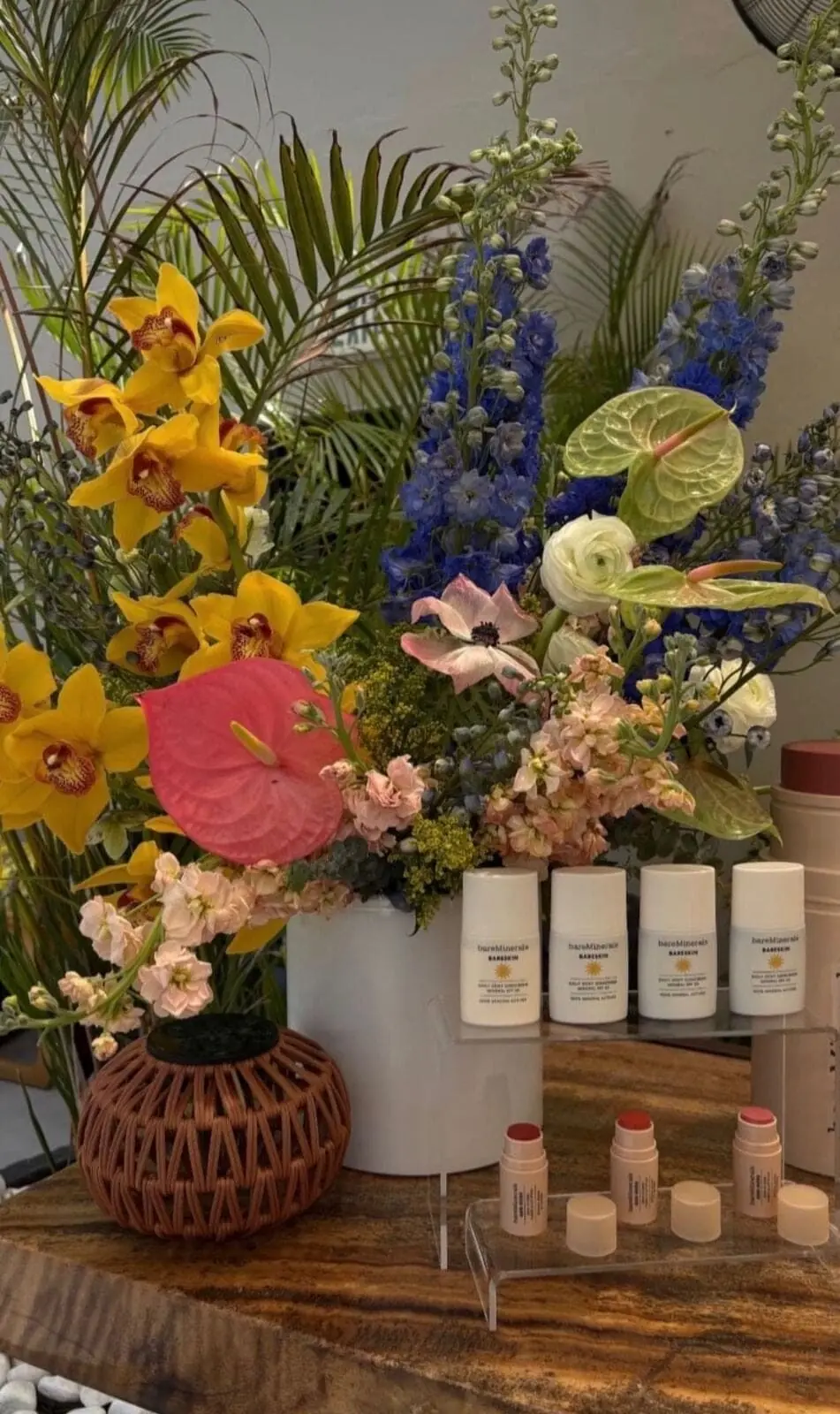 bareMinerals Daily Dewy Sunscreen launch floral installation Miami Design District