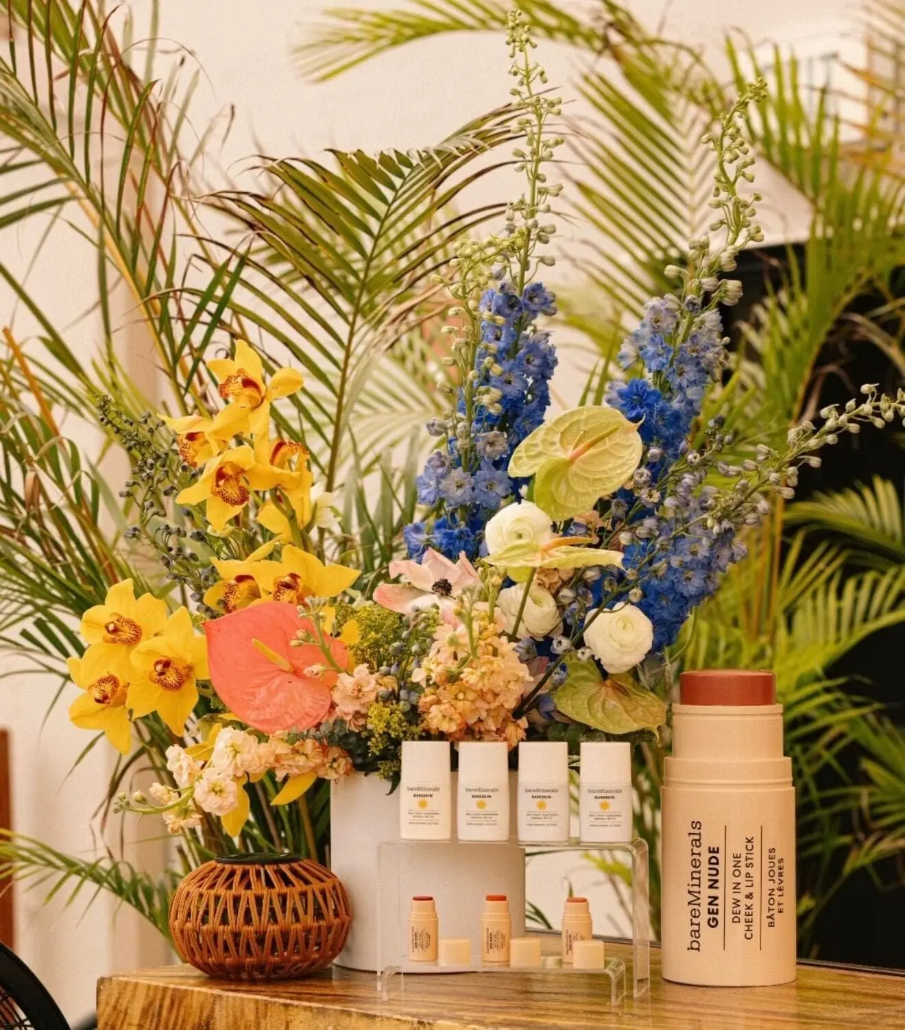 bareMinerals product launch florals at The Moore Miami by Aura Design Flowers