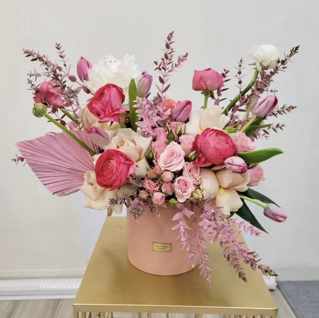 Blushing Peony - luxury flower arrangement Miami delivery