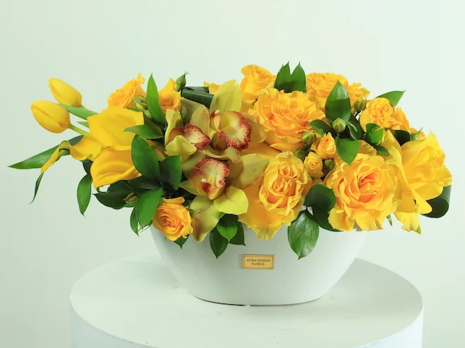 Golden Sunrise - luxury flower arrangement Miami delivery