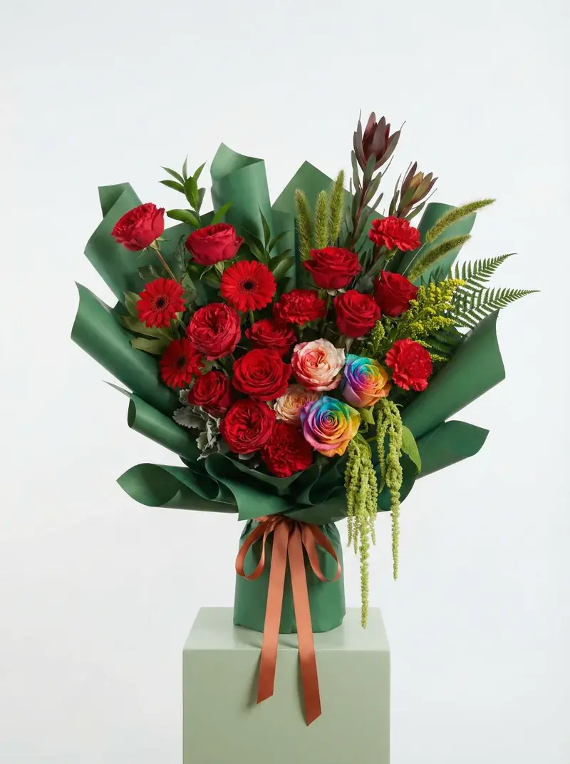 Scarlet Garden - Eternal preserved arrangement Miami