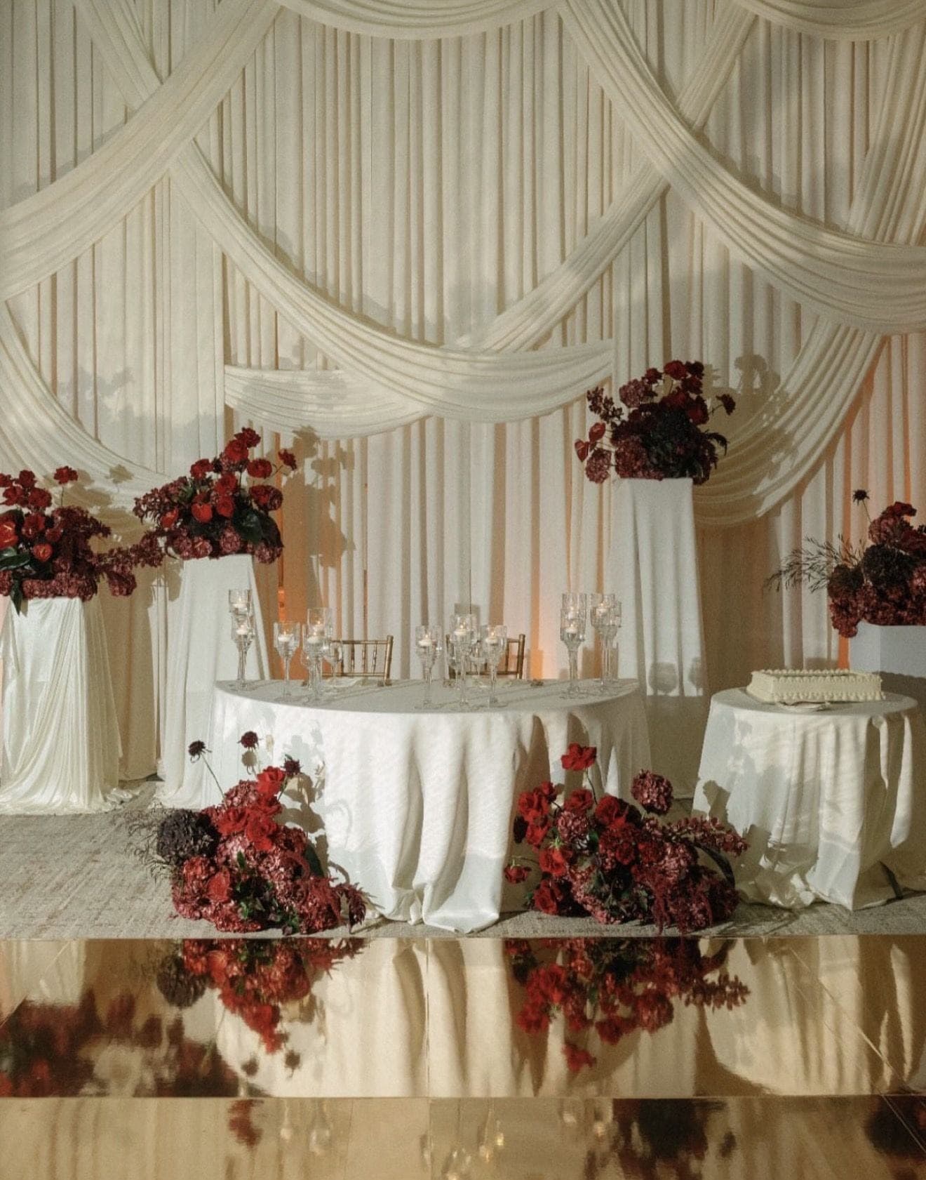 Complete wedding venue floral transformation by Aura Design Flowers Miami