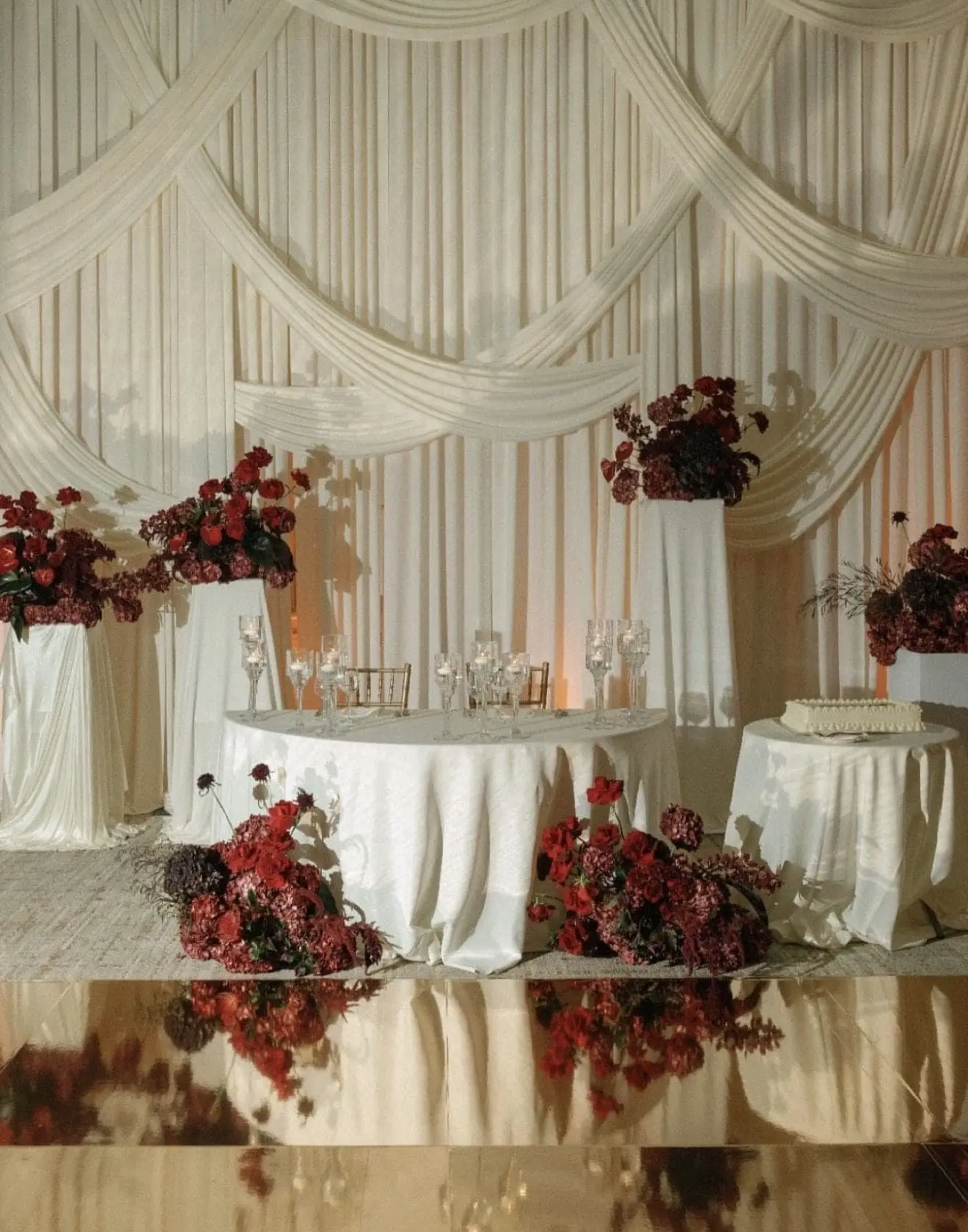 Complete wedding venue floral transformation by Aura Design Flowers Miami