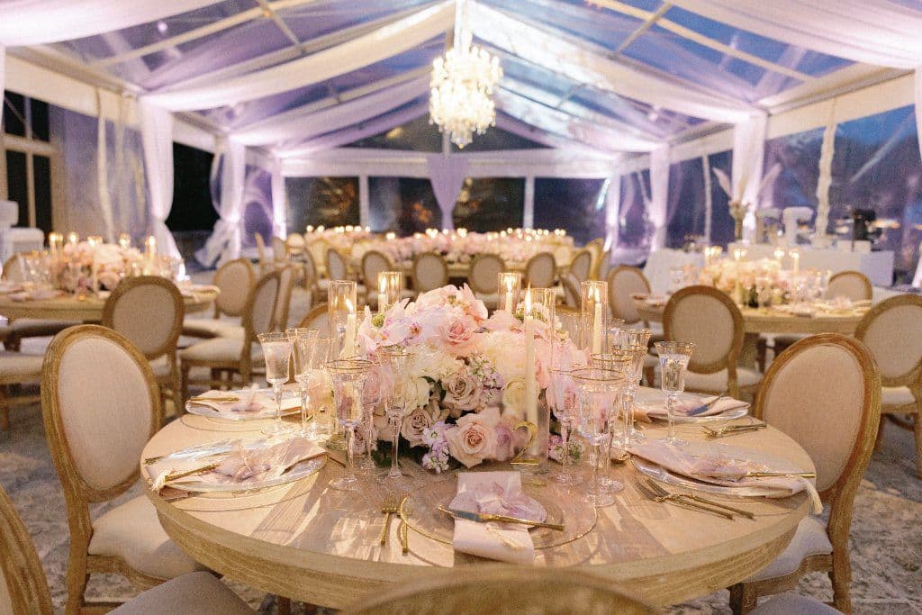 Intimate garden ceremony florals at Vizcaya Museum Miami