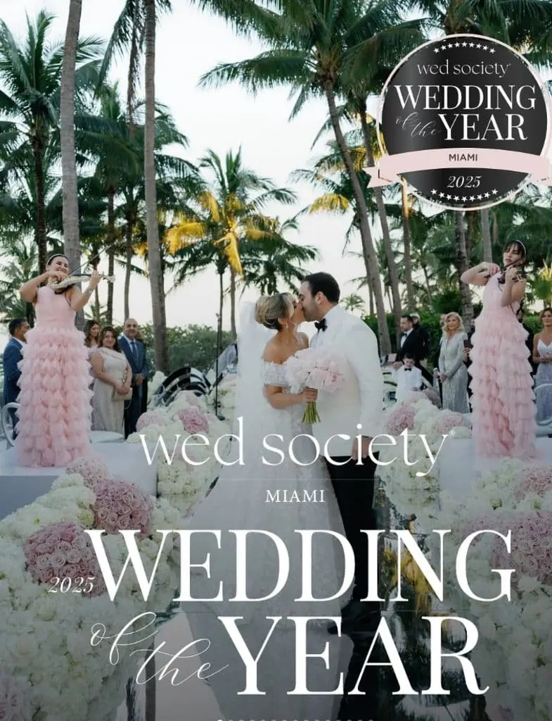Wed Society Wedding of the Year - Recognized by Wed Society Miami as 2025 Wedding of the Year, lush garden florals and editorial tablescape by Aura Design Flowers Miami
