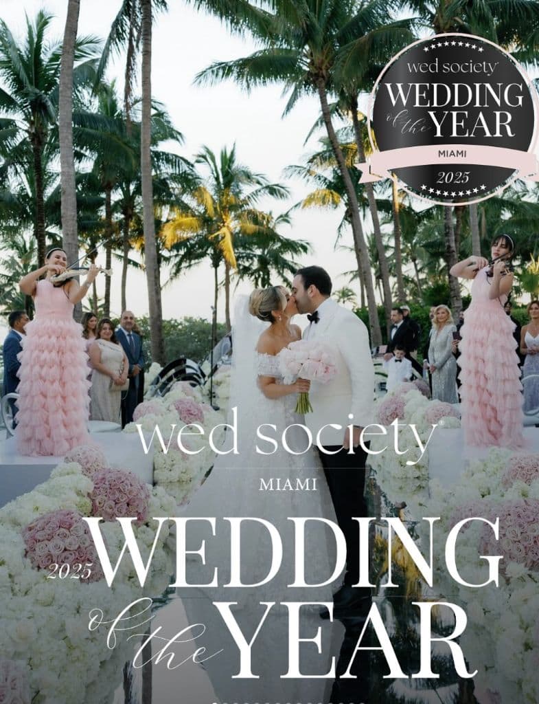 Wed Society Wedding of the Year - Recognized by Wed Society Miami as 2025 Wedding of the Year, lush garden florals and editorial tablescape by Aura Design Flowers Miami